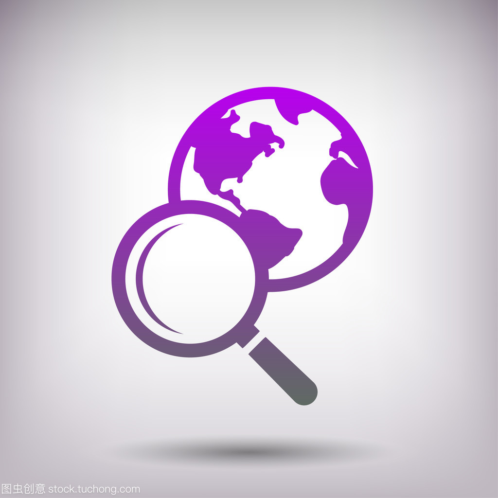 放大镜和地球图标